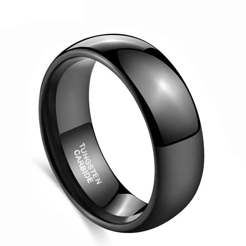 Black Dome Tungsten Carbide Men's Wedding Band