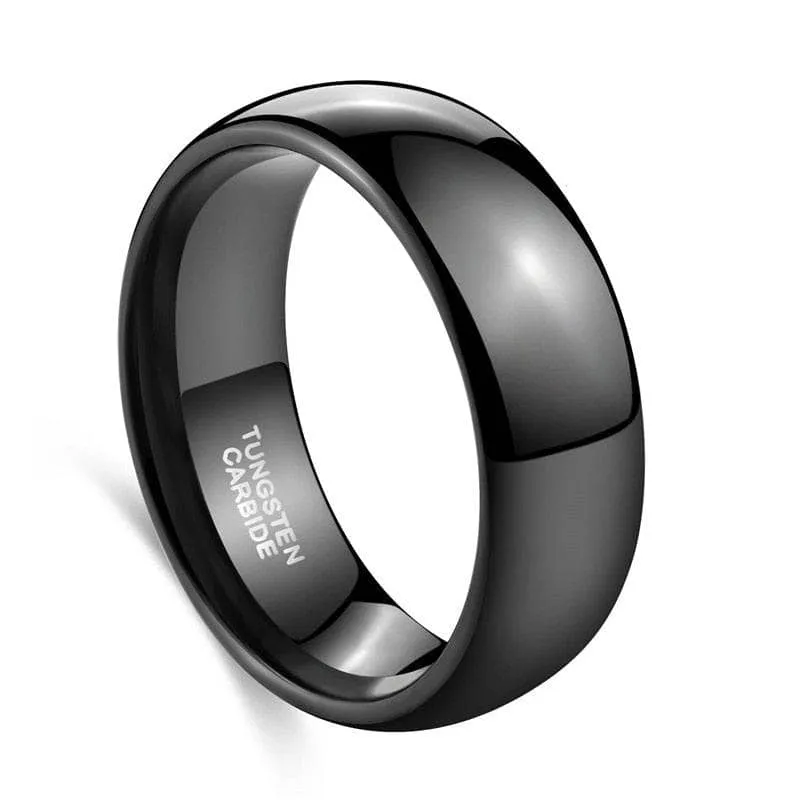 Black Dome Tungsten Carbide Men's Wedding Band