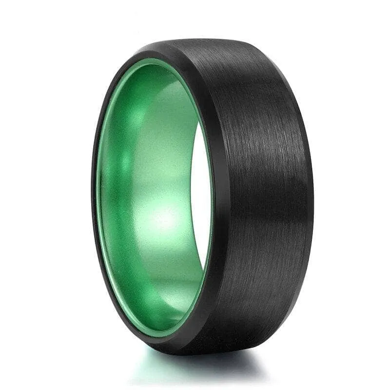 Black Men's 8mm Tungsten Wedding Band