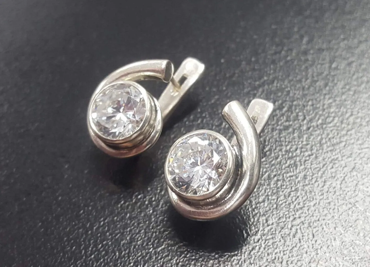 Brilliant Diamond Earrings - Sparkly Round Studs - Vintage Drop Earrings