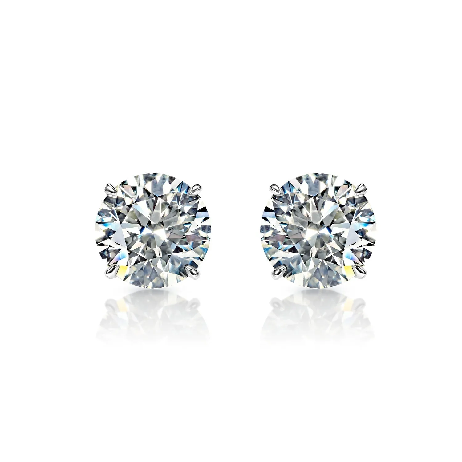 Bristol 24 Carats VS2 - SI1 Round Brilliant Diamond Stud Earrings in 14k White Gold