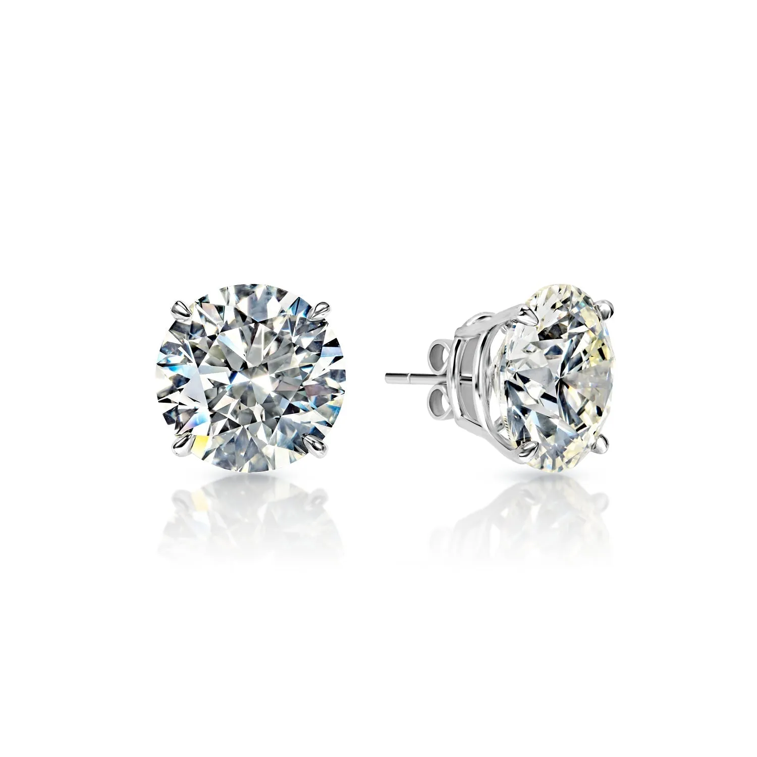 Bristol 24 Carats VS2 - SI1 Round Brilliant Diamond Stud Earrings in 14k White Gold