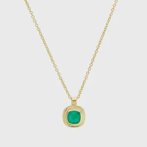 California Cushion Green Onyx Necklace