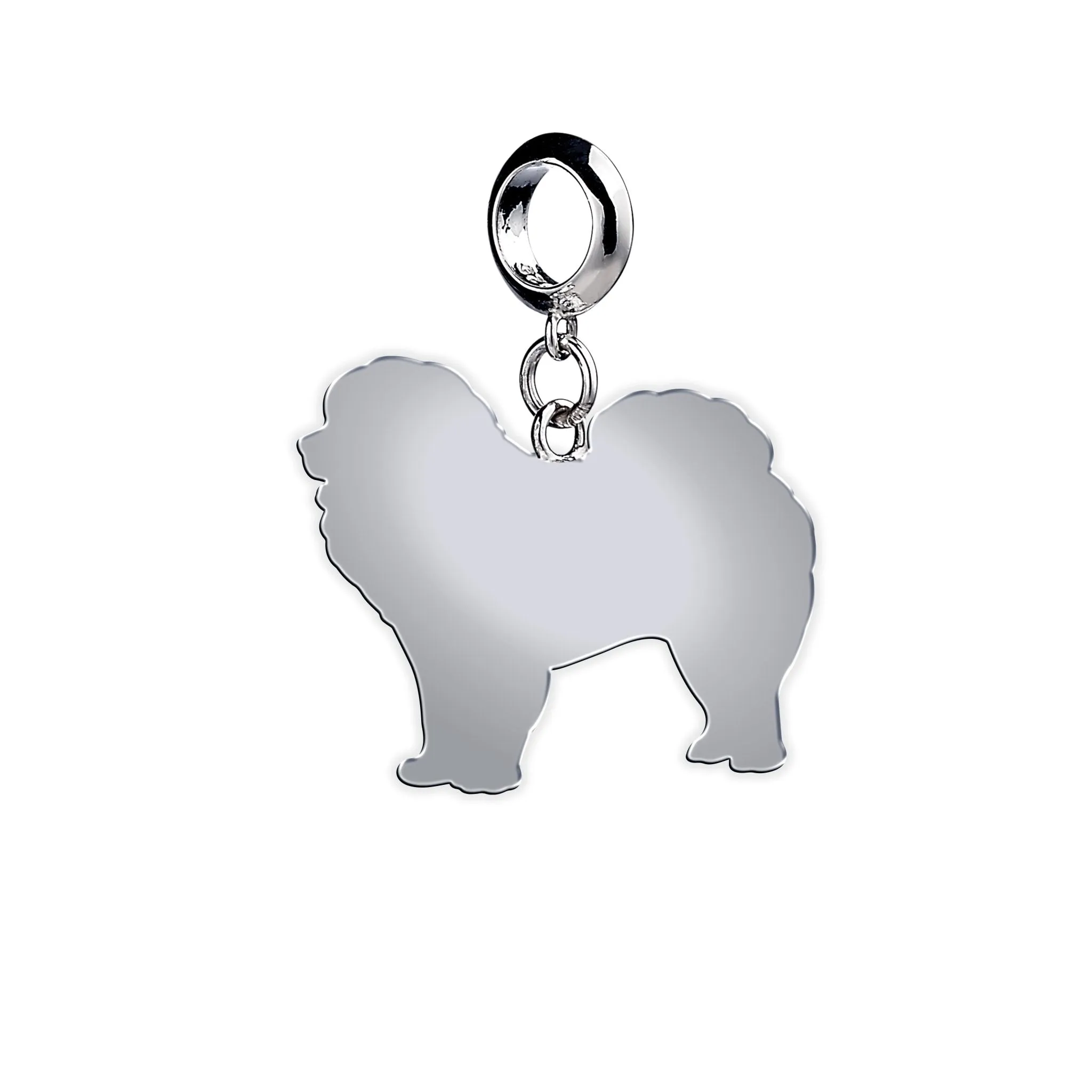 Chow Chow Silhouette Silver Charm