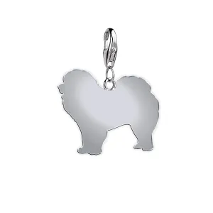 Chow Chow Silhouette Silver Charm