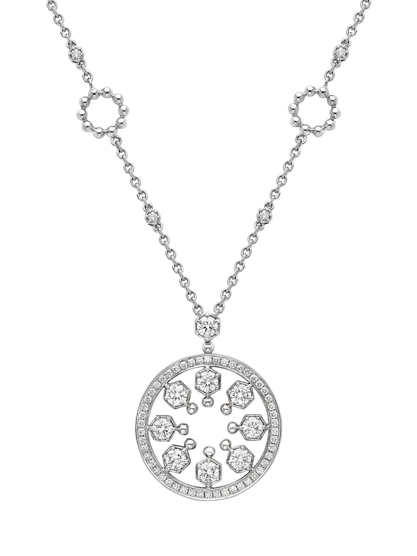 Circus Large White Gold Diamond Pendant