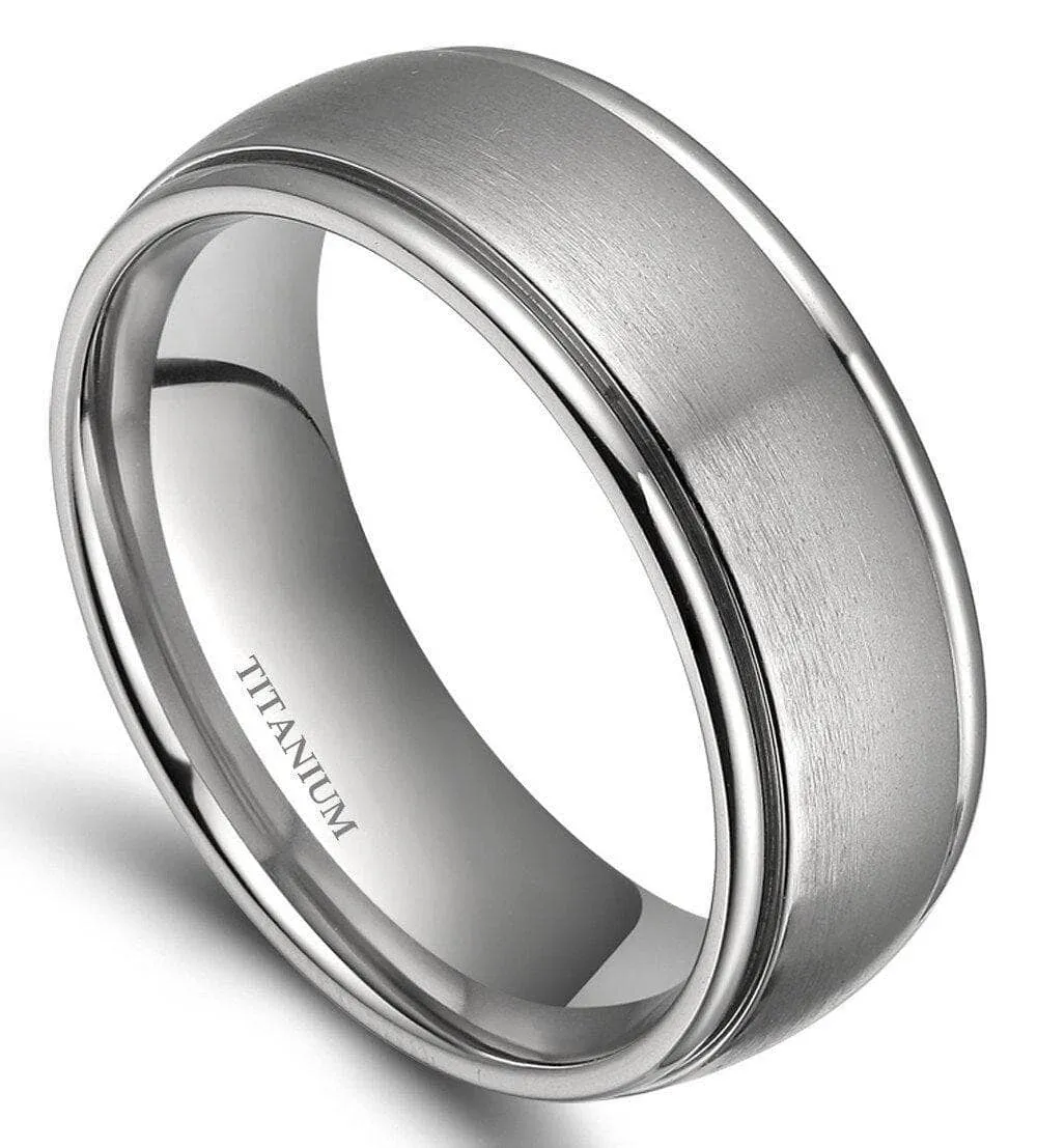 Classic 8mm Matte Titanium Men's Wedding Band