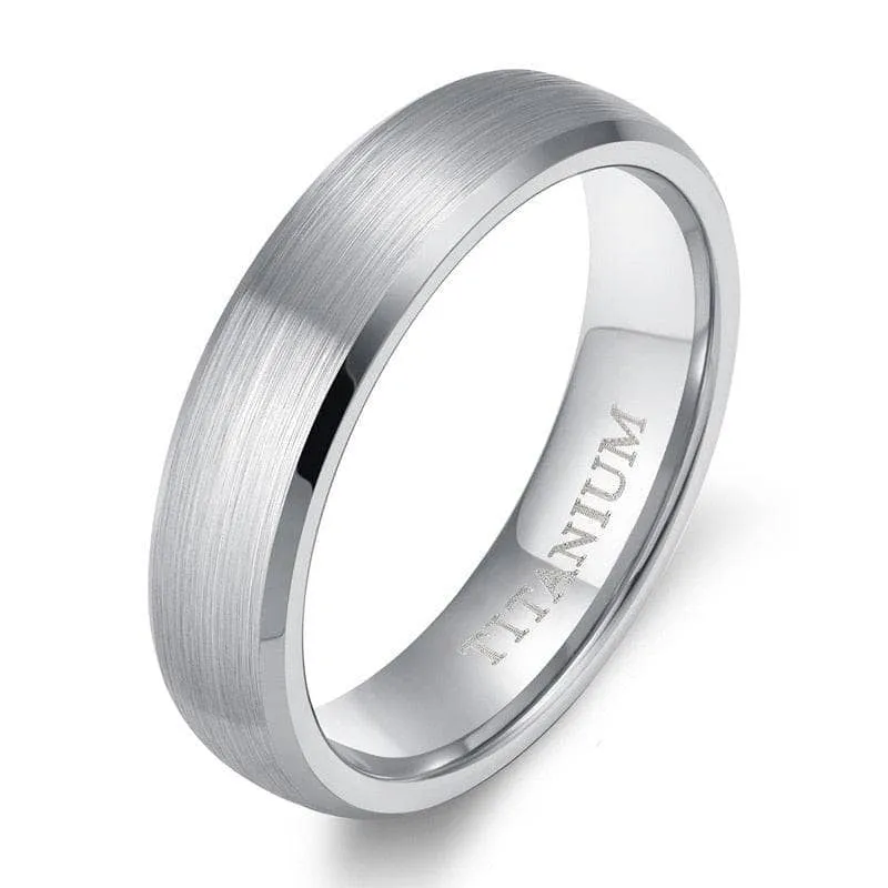 Classic Domed Titanium Wedding Band