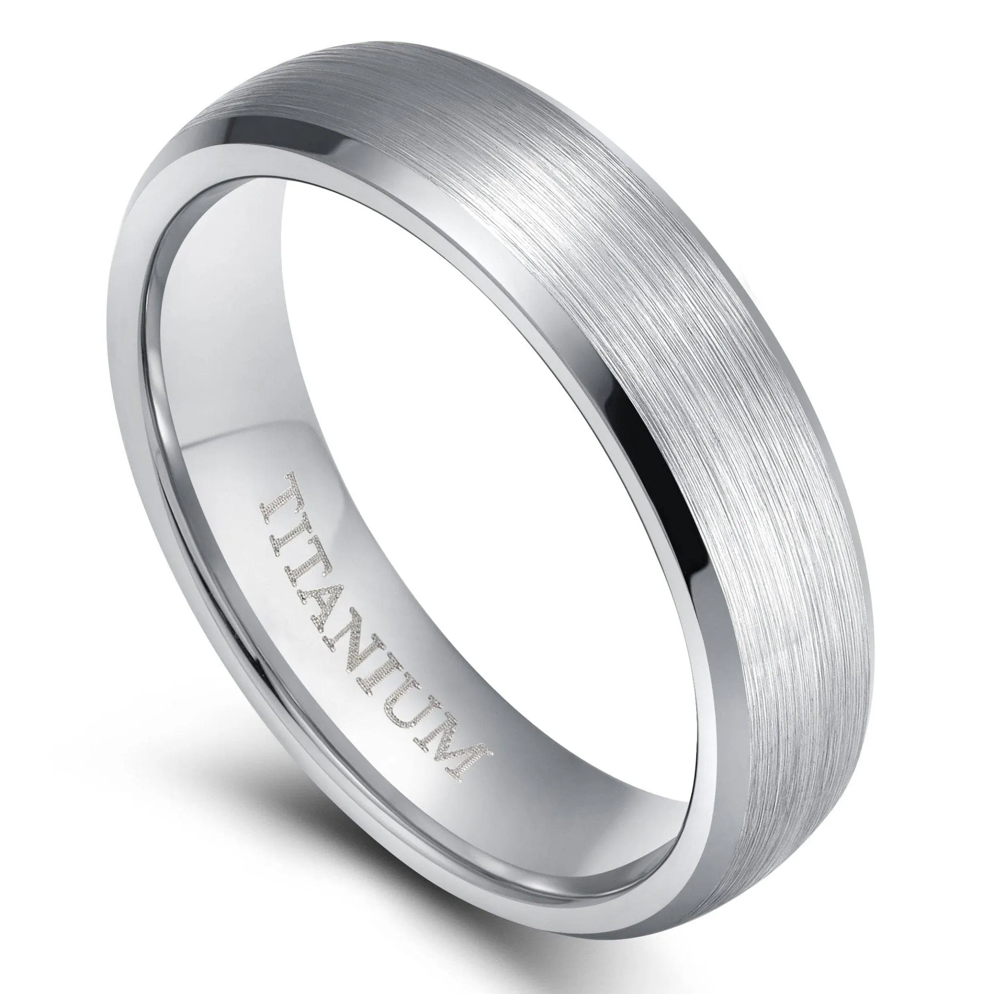 Classic Domed Titanium Wedding Band