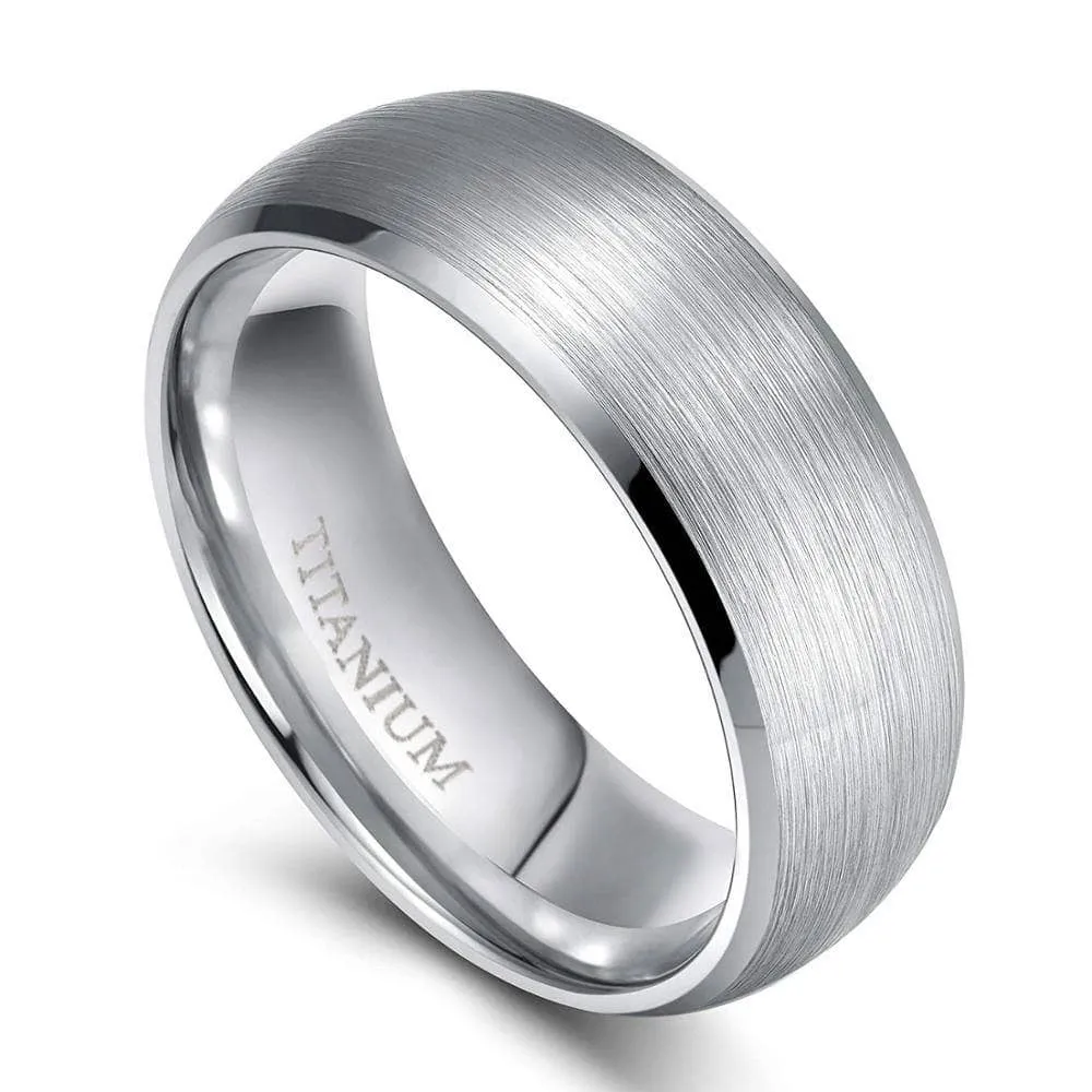 Classic Domed Titanium Wedding Band