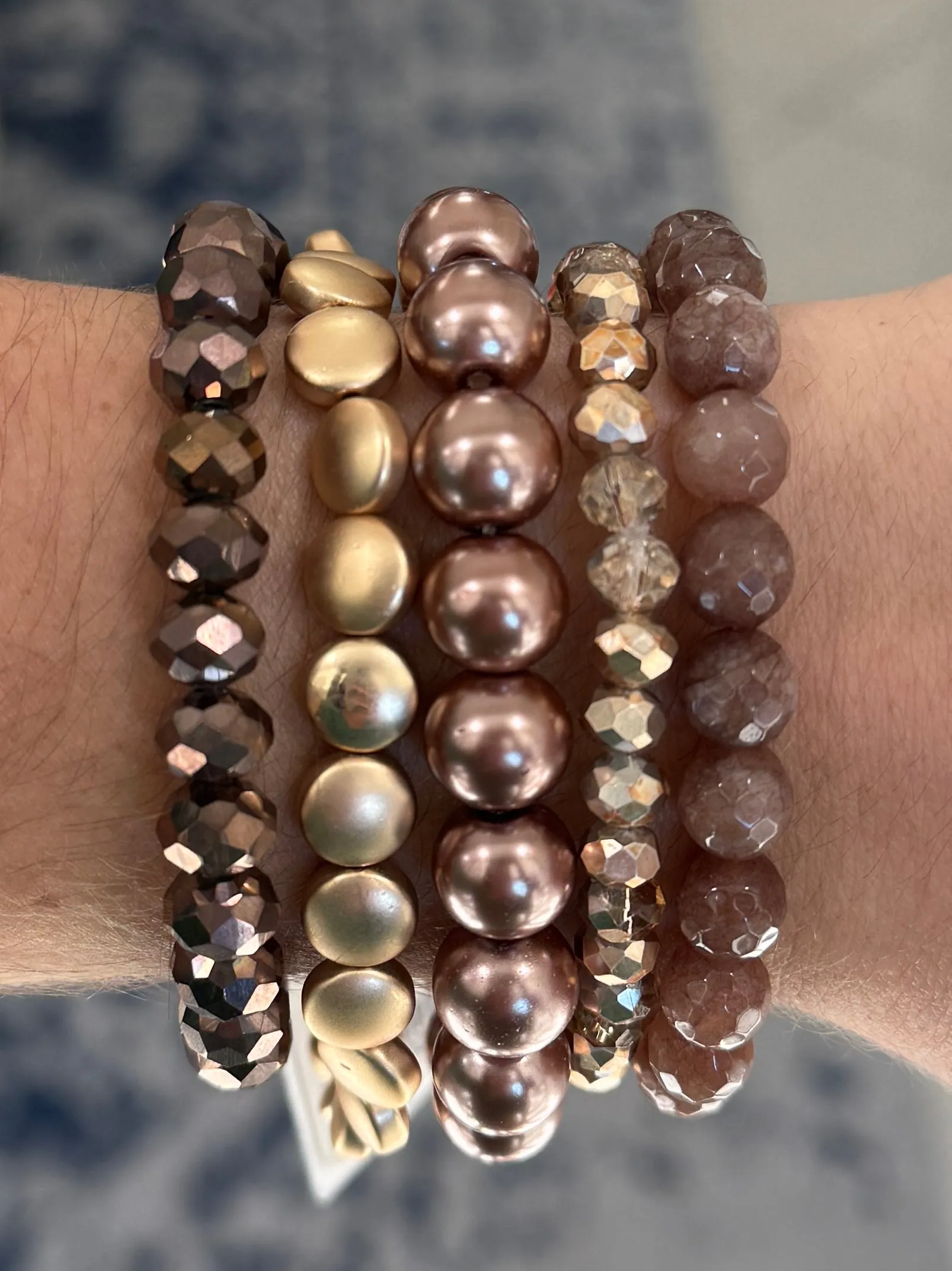 Coffee Pearl 10mm Bracelet