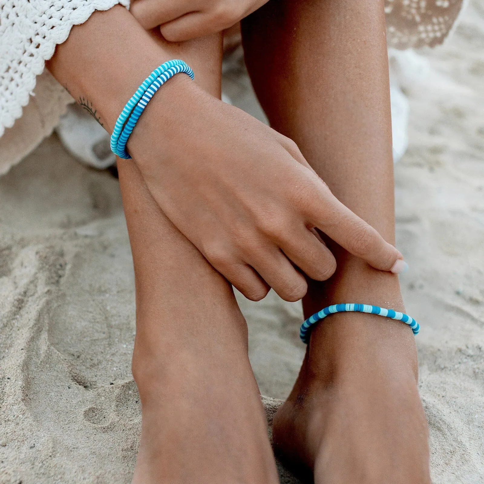 Cornflower Seascape Stretch Bracelet