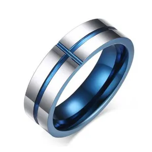 Cross Tank Men's Tungsten Carbide Wedding Band