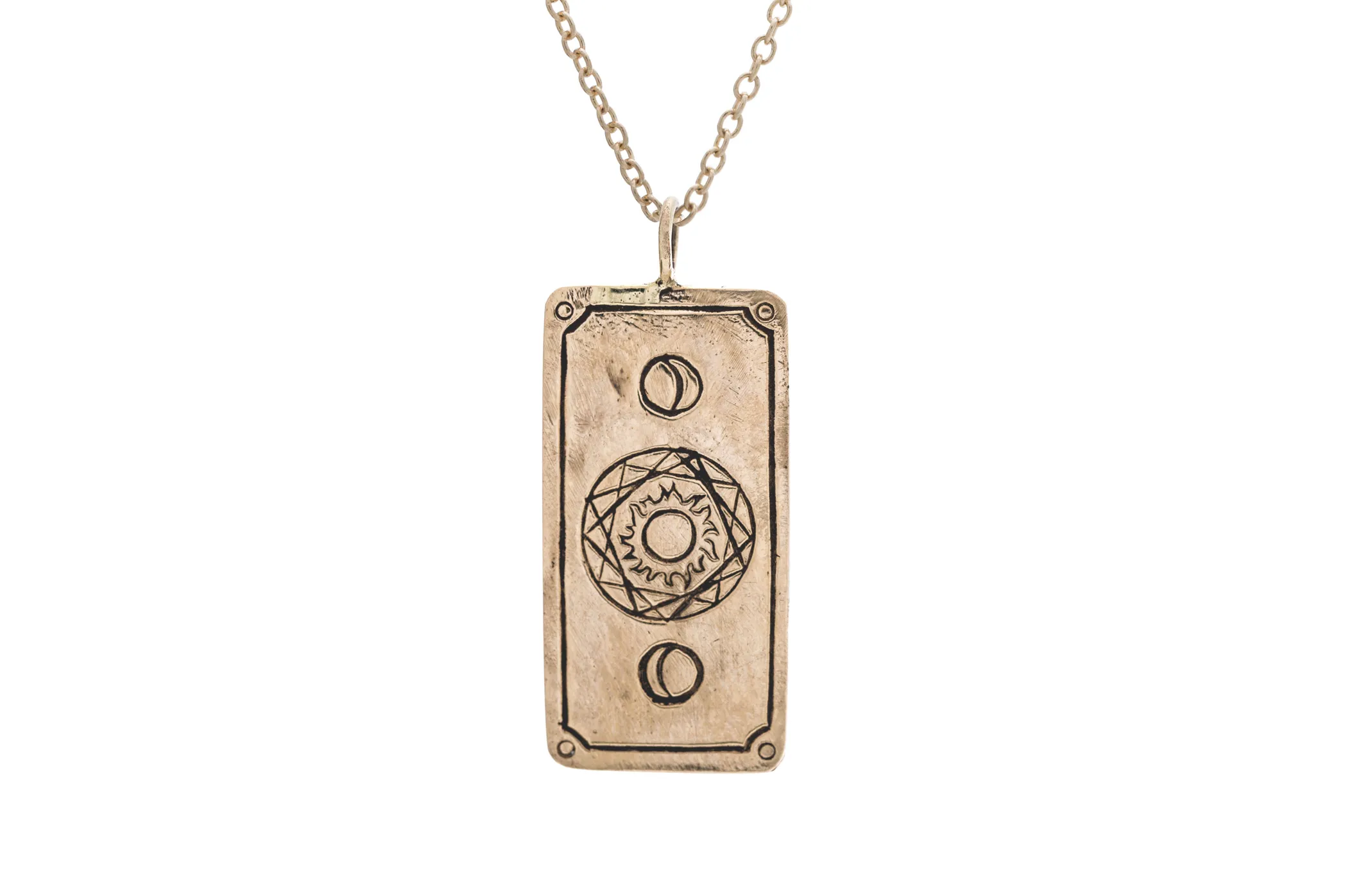 Diamond Enlightenment Tarot Card Necklace