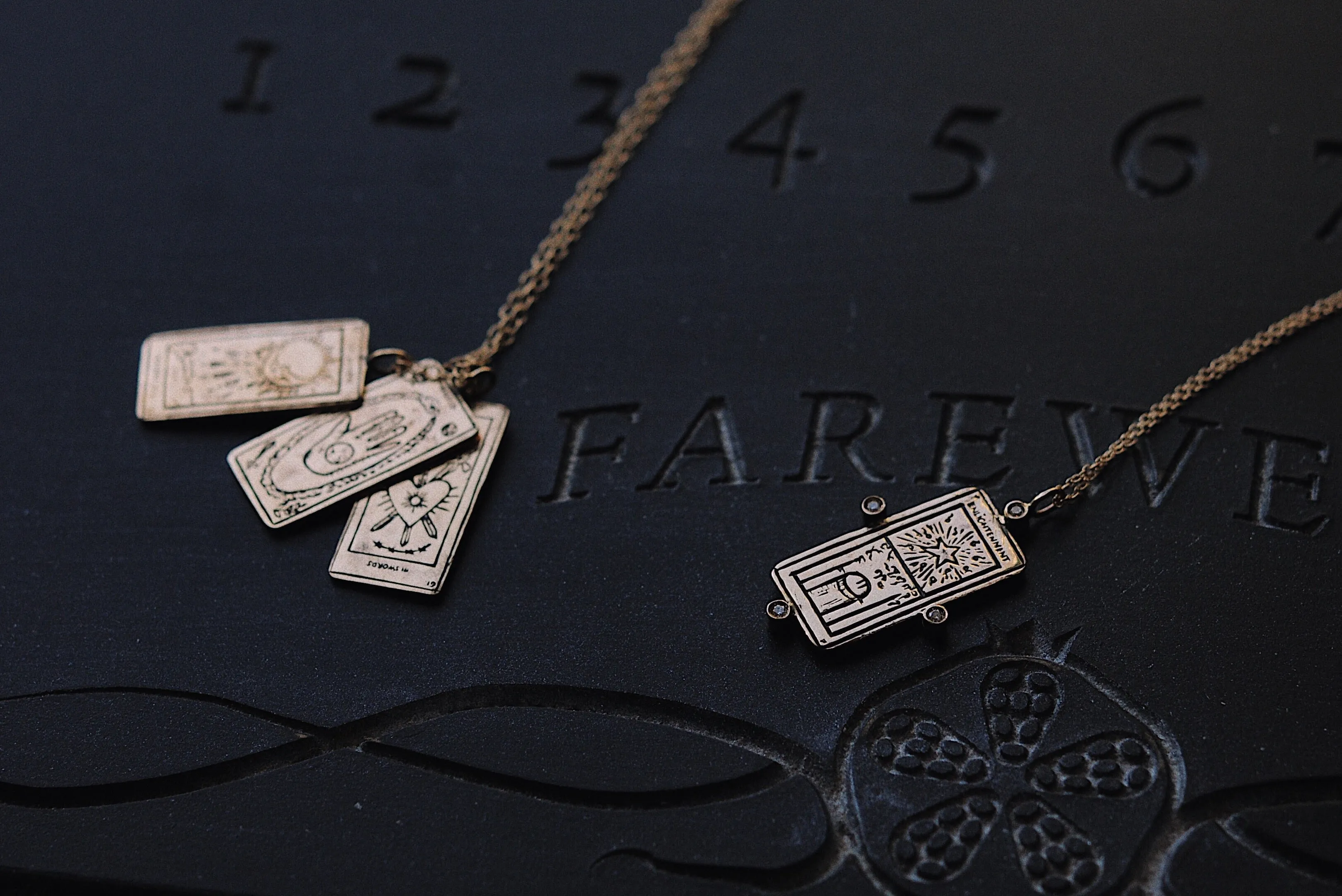 Diamond Enlightenment Tarot Card Necklace