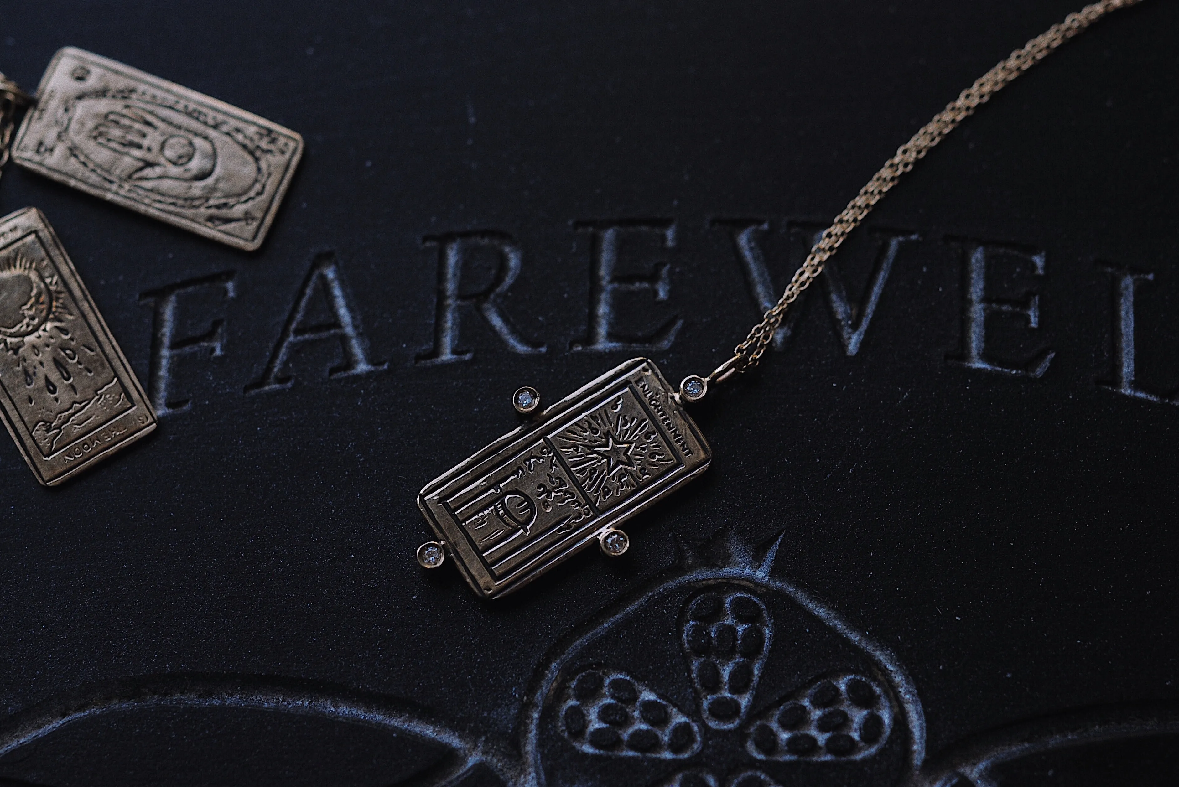 Diamond Enlightenment Tarot Card Necklace