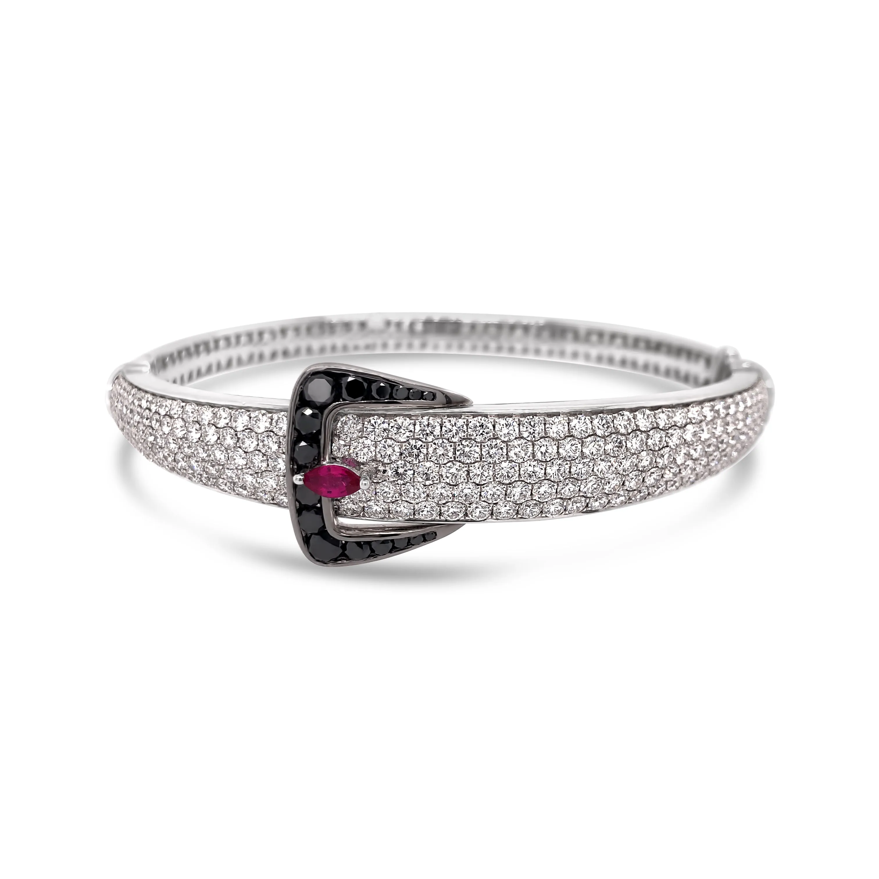 Diamond Hidden Lock Belt Bracelet