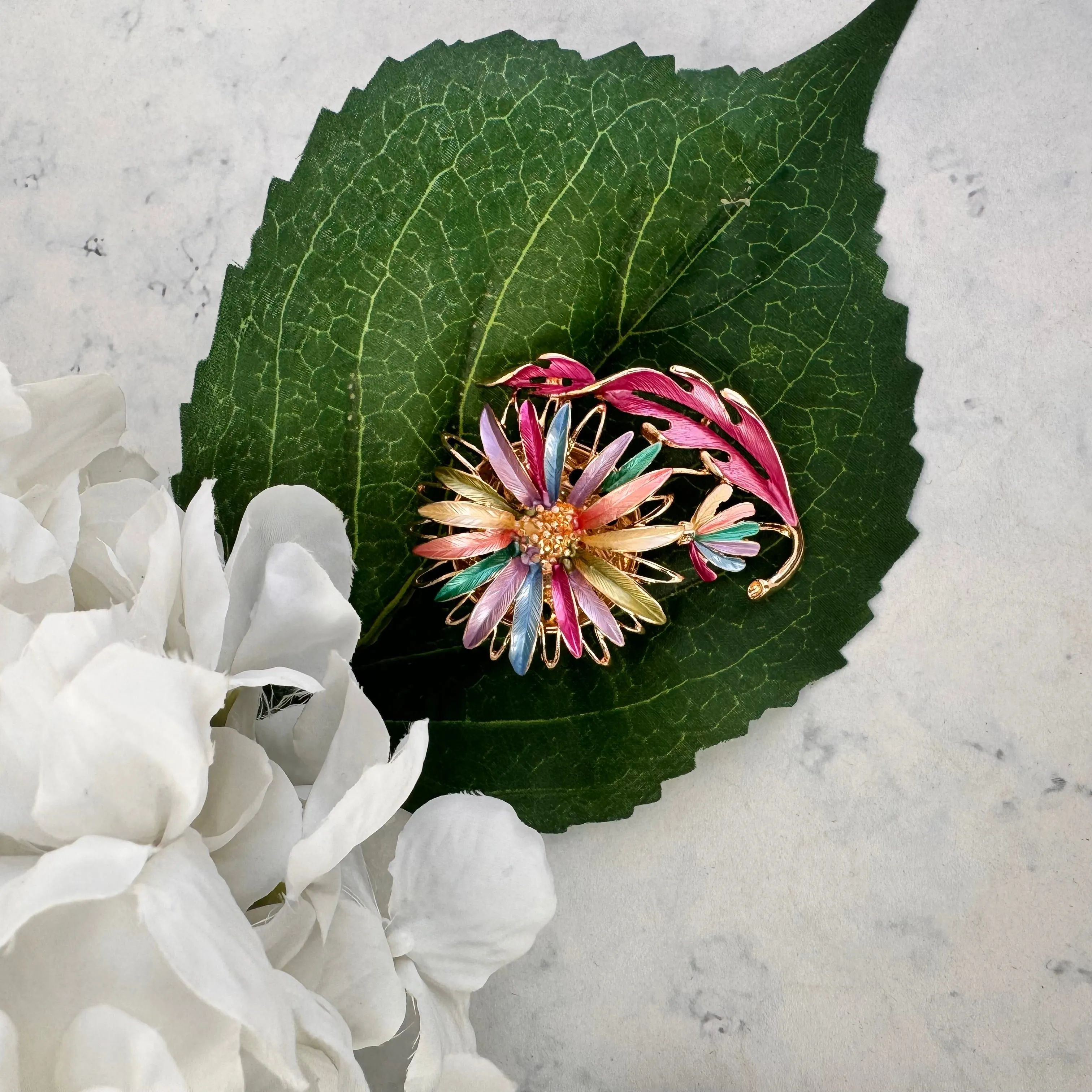 Double Flower Magnetic Brooch