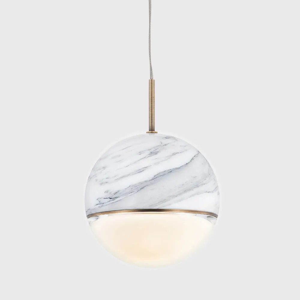 Dual Dome Marble Pendant Light