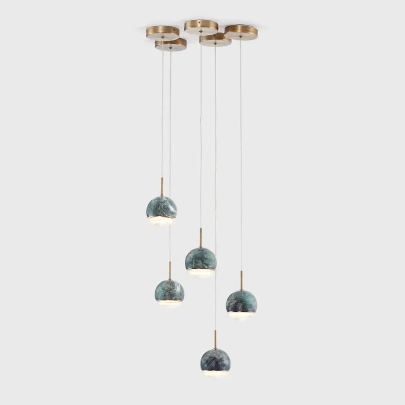 Dual Dome Marble Pendant Light