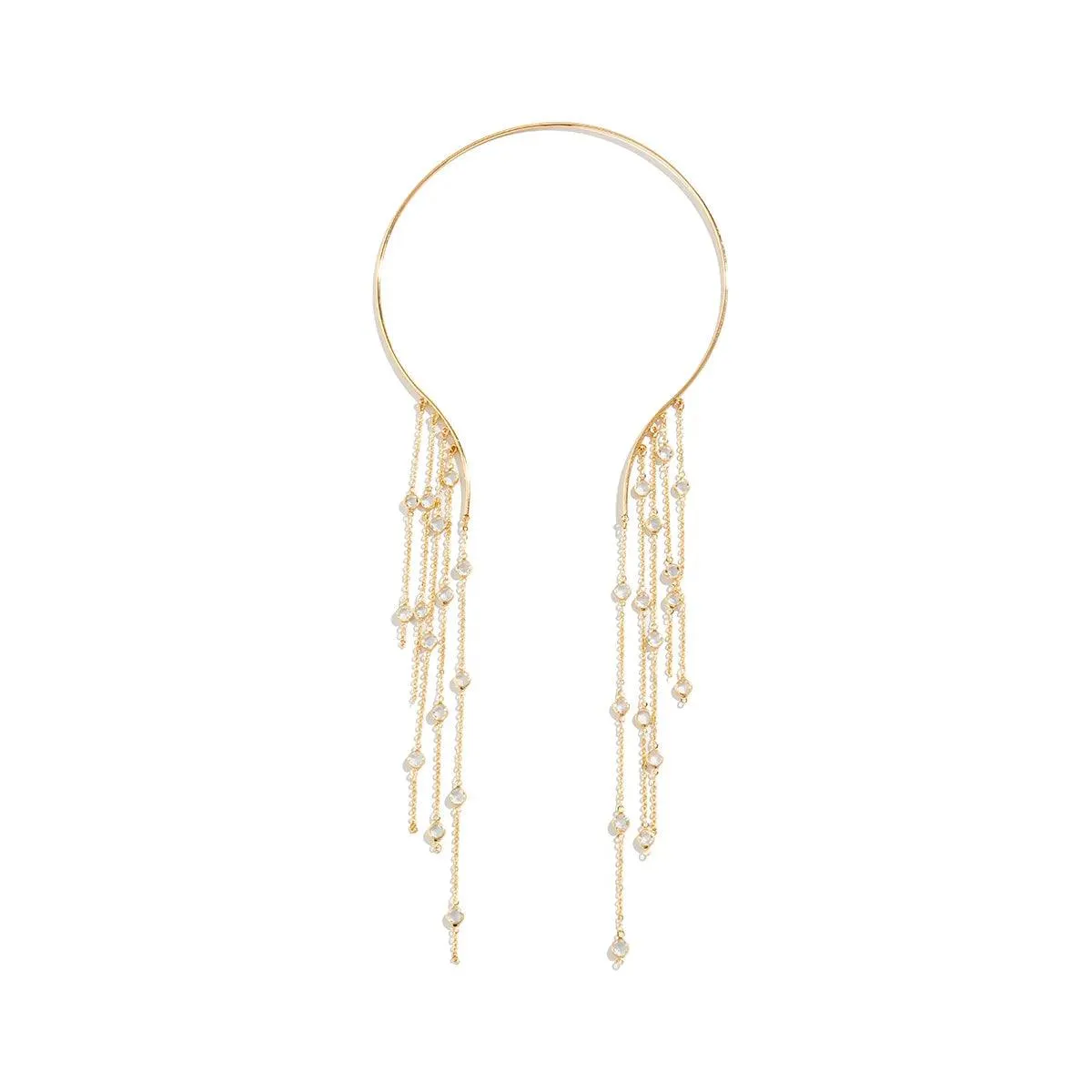 Eda Long Tassel Crystal Necklace