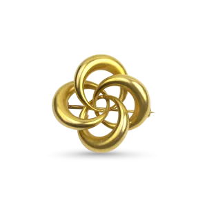 Estate 14K Yellow Gold Love Knot Brooch