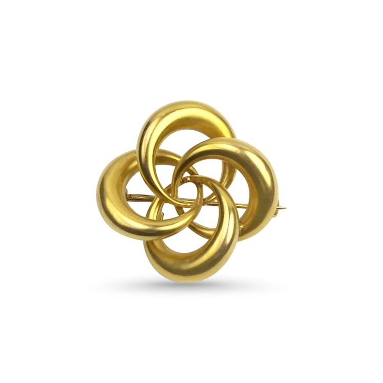 Estate 14K Yellow Gold Love Knot Brooch