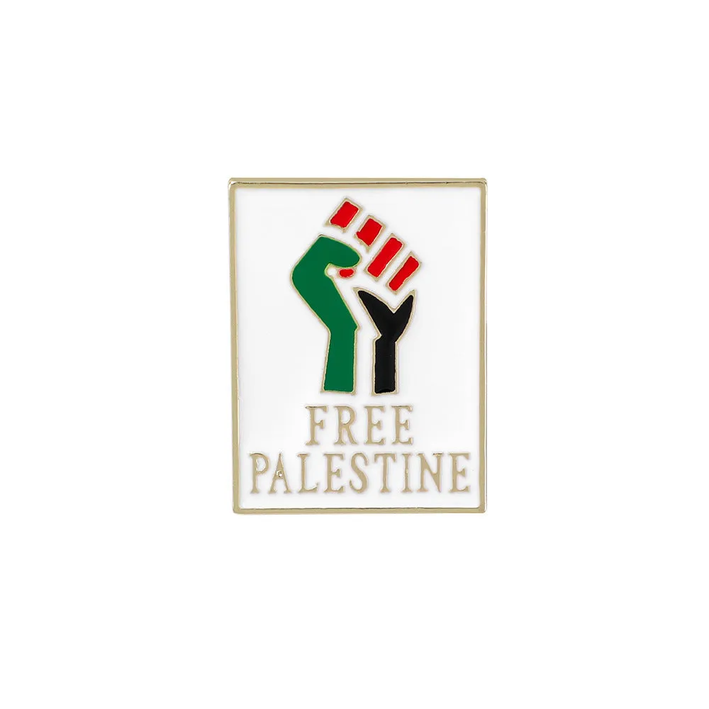 Fashion Simple Free Palestine Flag Brooch