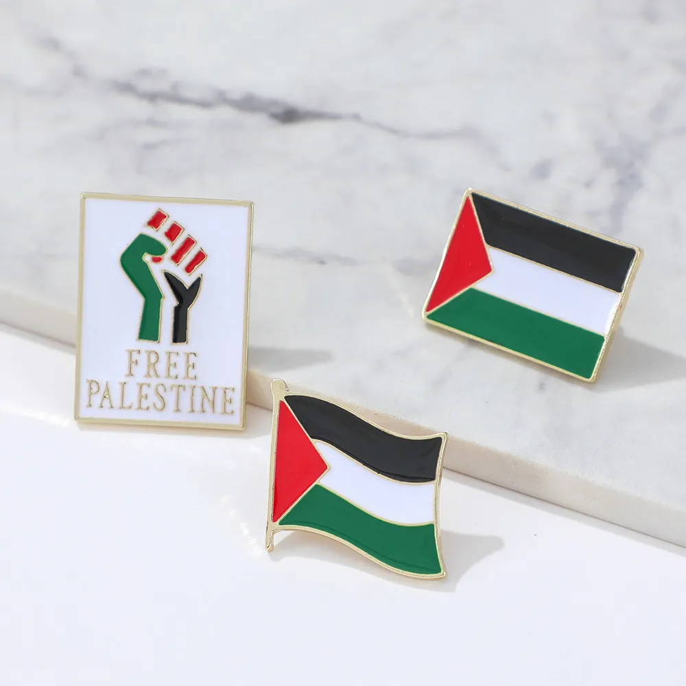 Fashion Simple Free Palestine Flag Brooch