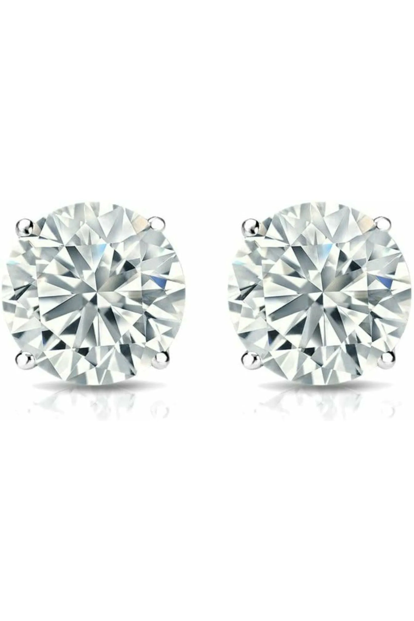 FC Creations Earrings 14K Gold Diamond Studs CTTW 1.0 Carat | White Gold