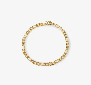 Figaro Chain Bracelet | Gold