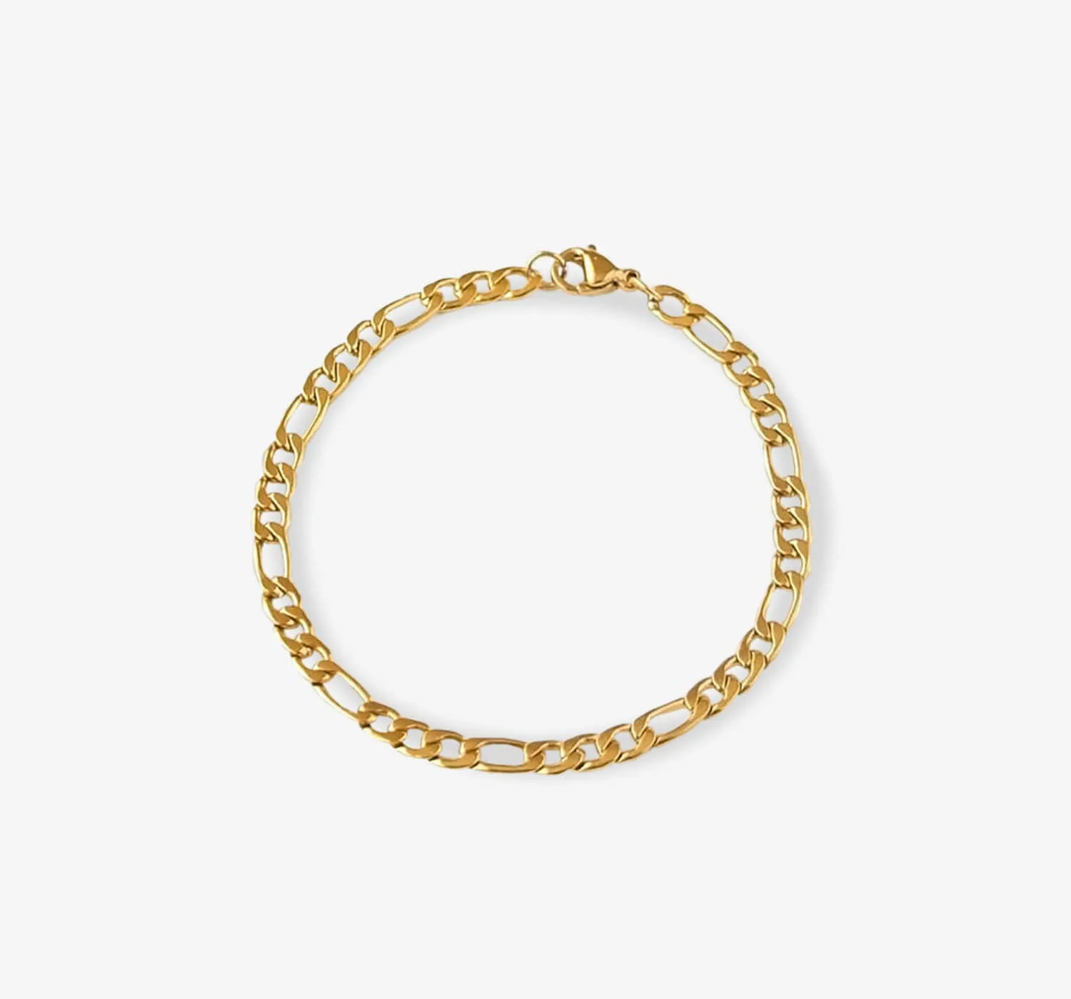 Figaro Chain Bracelet | Gold