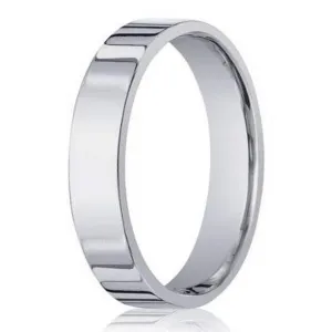 Flat Profile Men's Wedding Band in 950 Platinum- 4mm