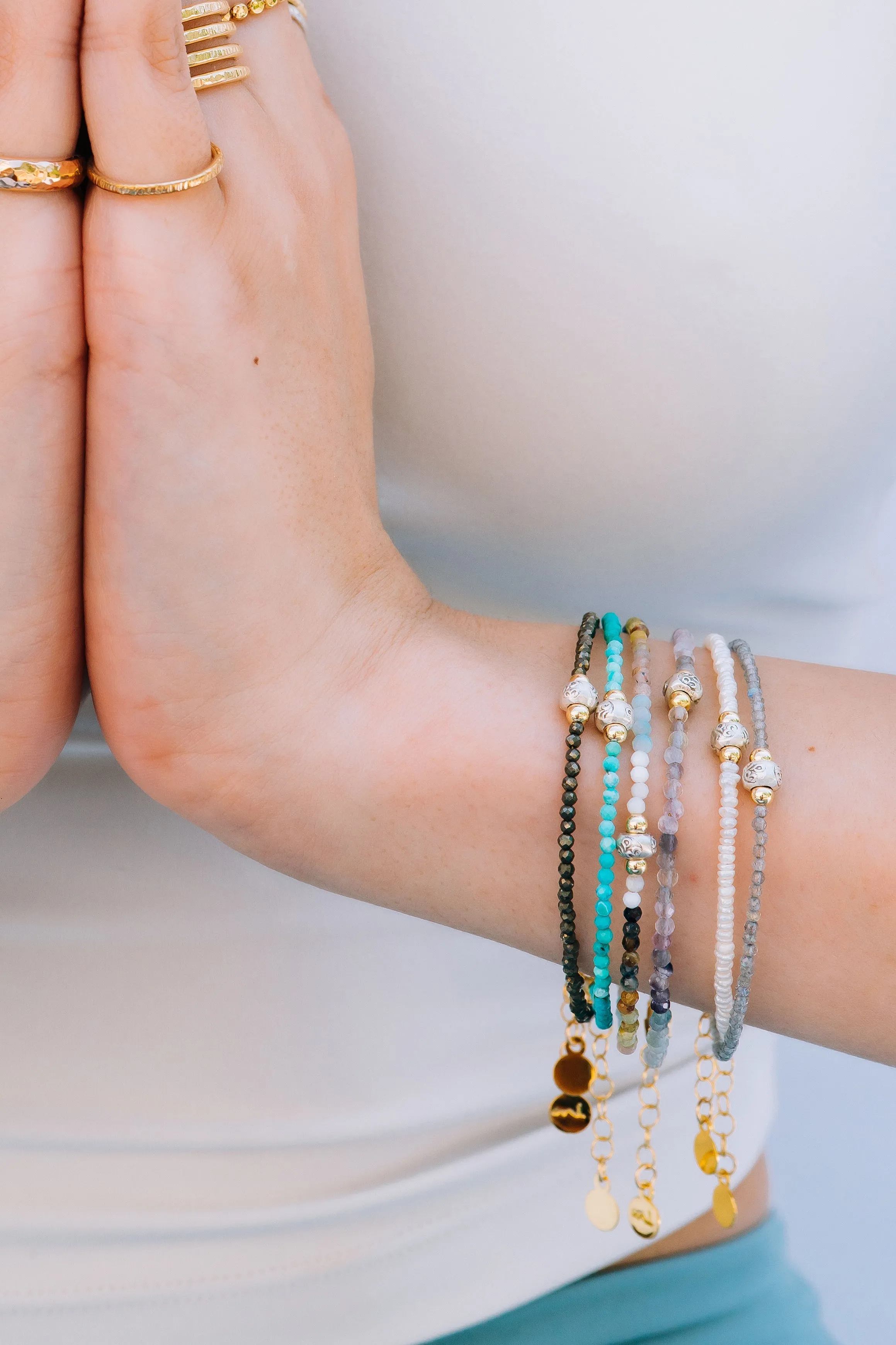 Fluorite Om Bracelet