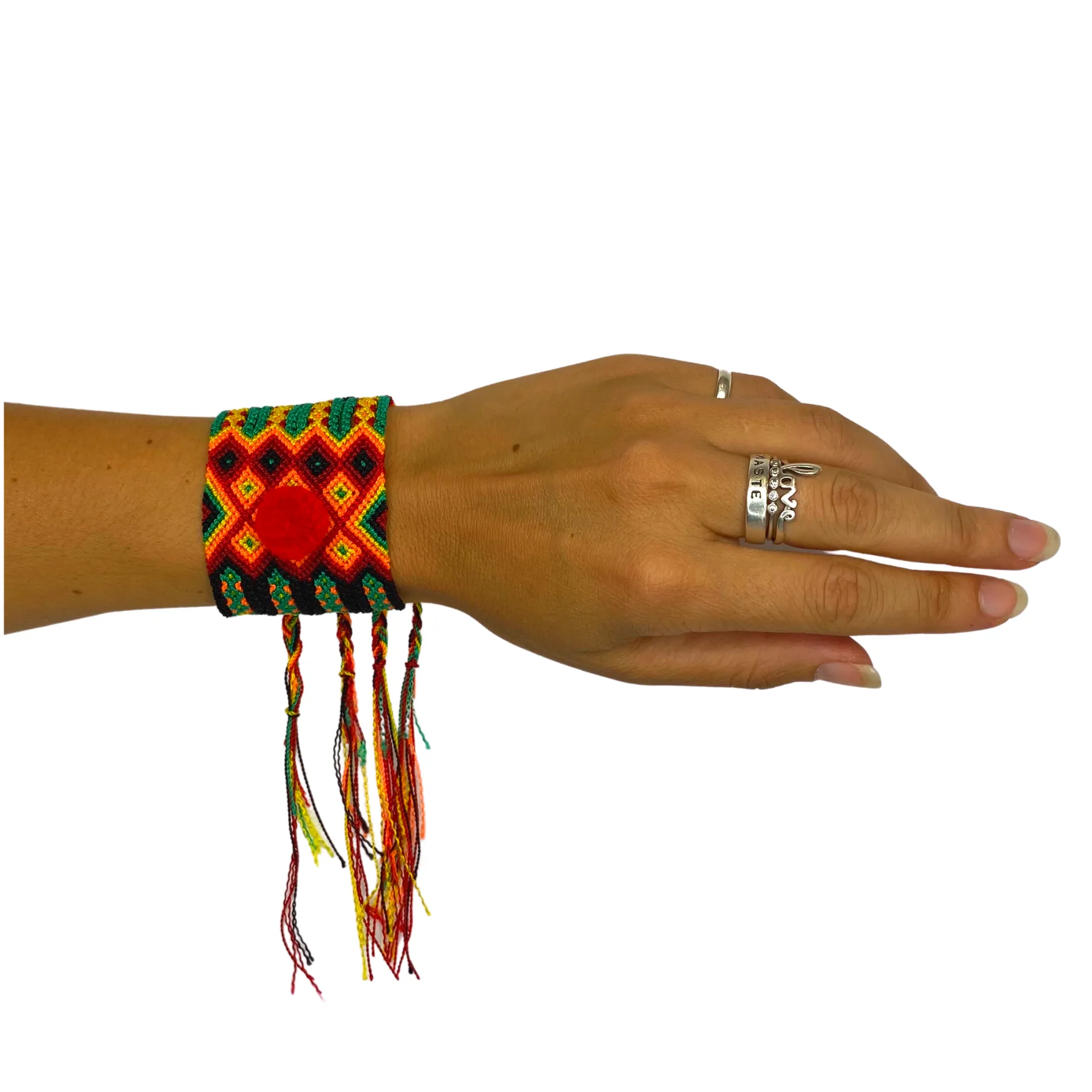 Friendship Woven Pom Pom Bracelet - Mexico