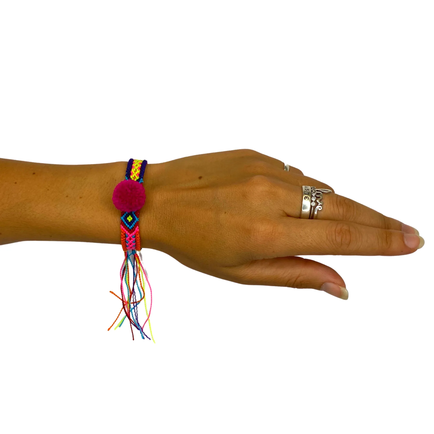 Friendship Woven Pom Pom Bracelet - Mexico