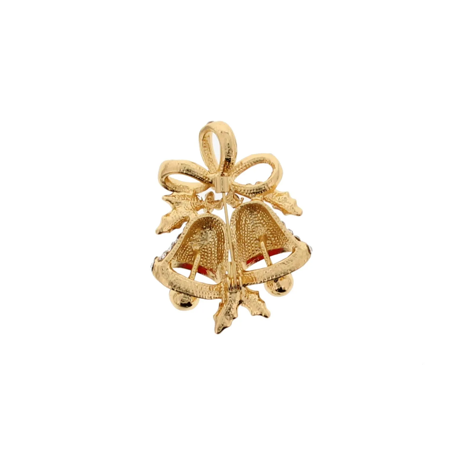 Gold Christmas Bells Brooch