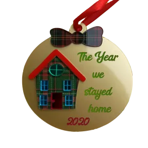 Gold Christmas keepsake ornament 2020