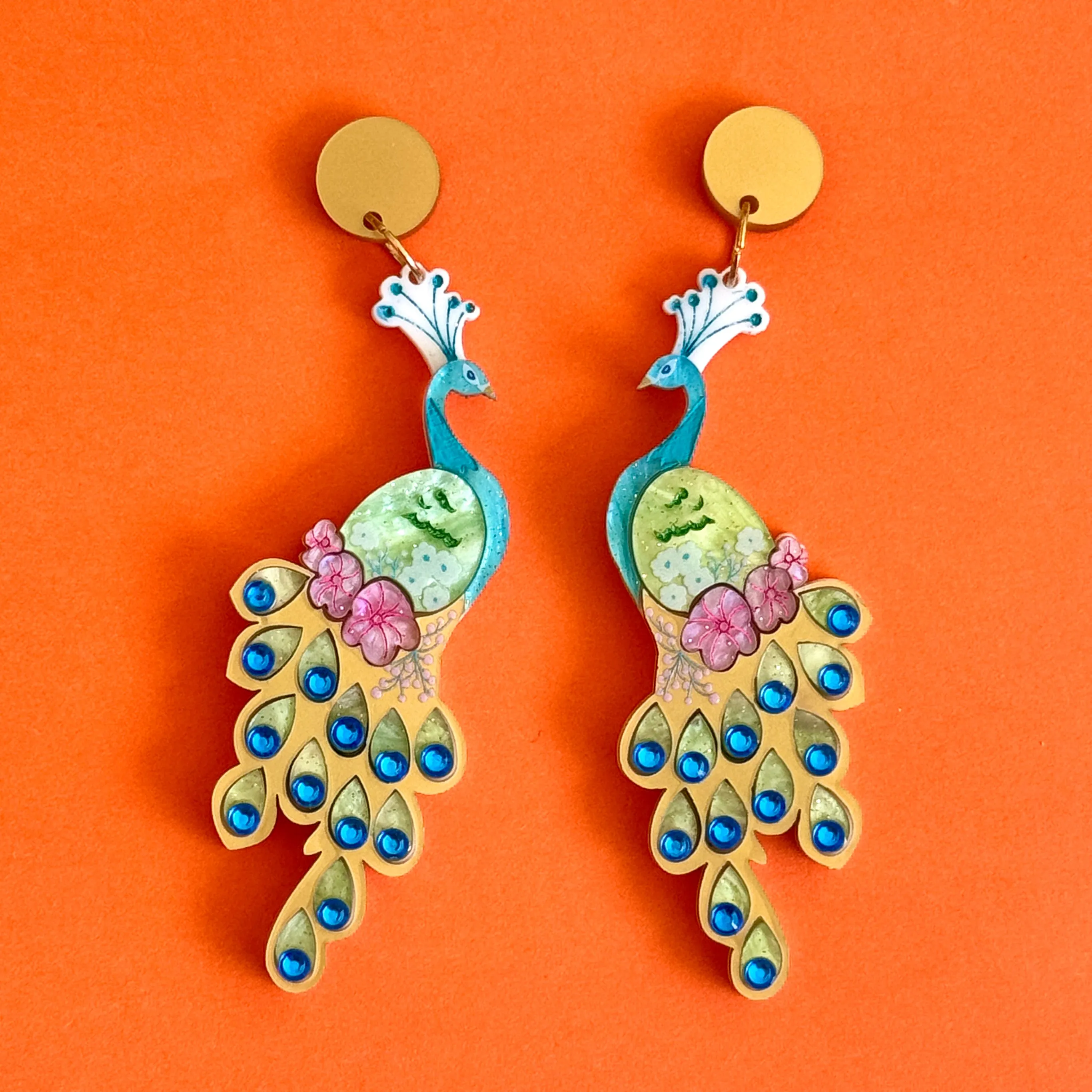 Gold Peacock 🦚 - earrings