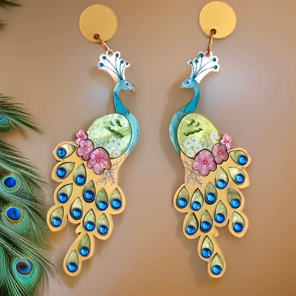 Gold Peacock 🦚 - earrings