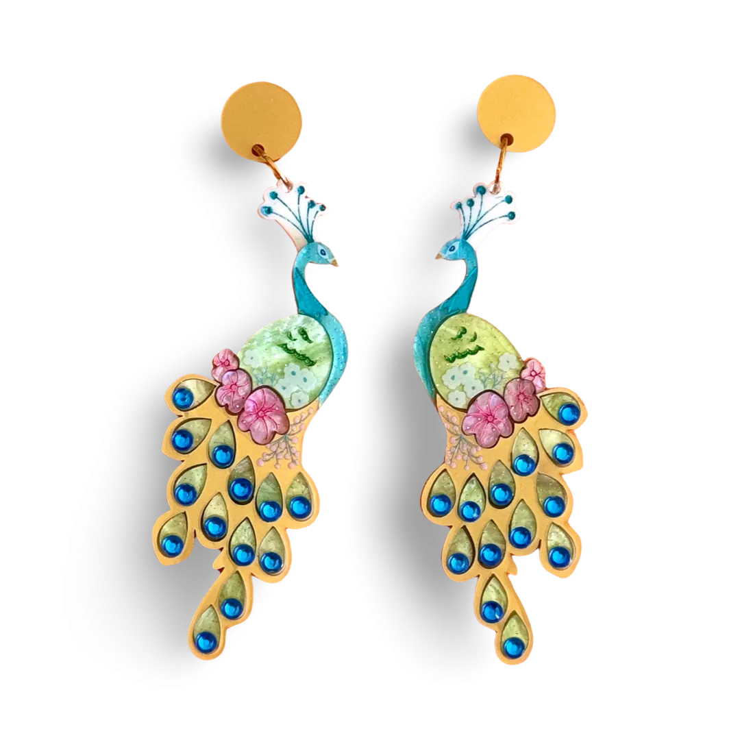 Gold Peacock 🦚 - earrings