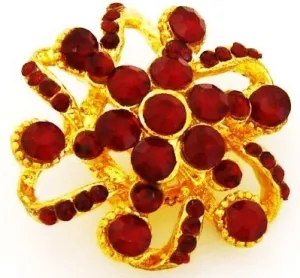 Gold Rhinestone Pin Brooch