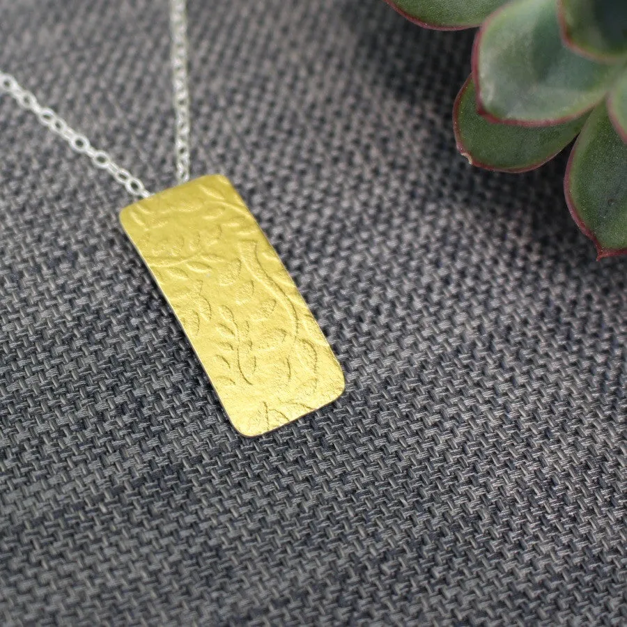 Golden Leaf Tag Pendant