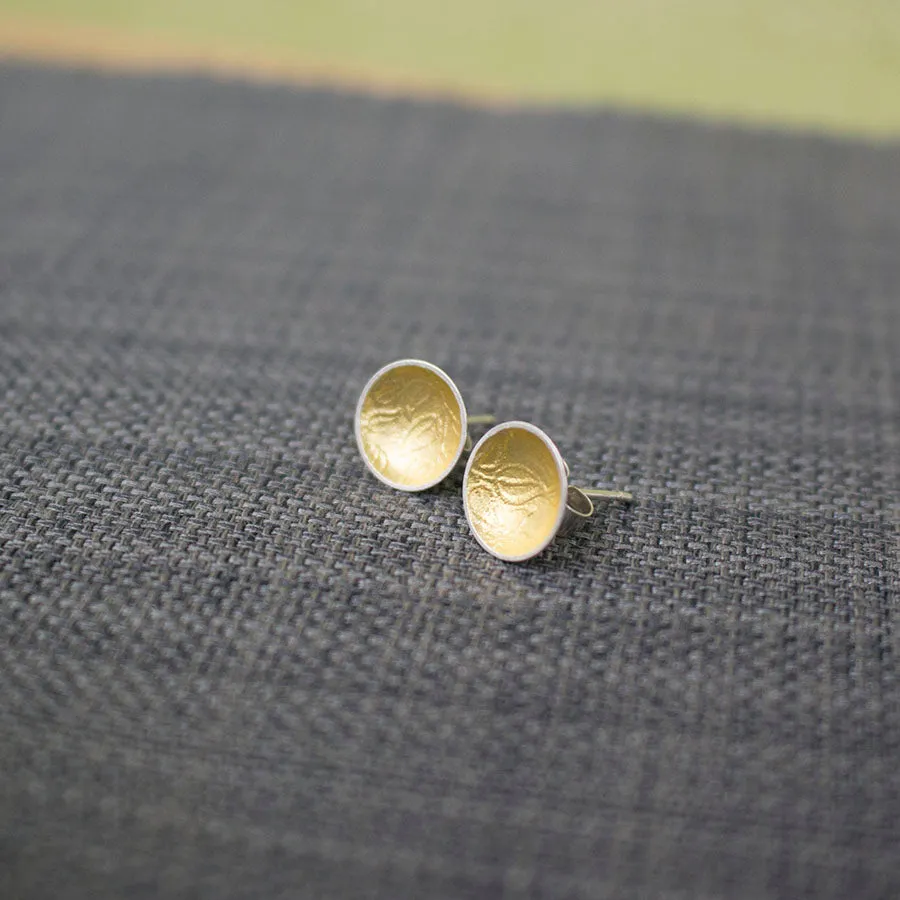 Golden Vines Cup Stud Earrings