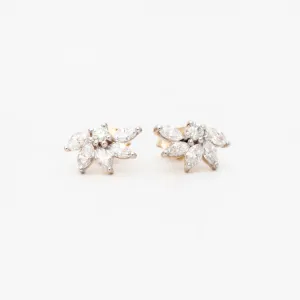 Grace Half Flower Marquise Studs