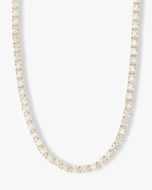 Grand Slam Tennis Necklace 16" - Gold|White Diamondettes