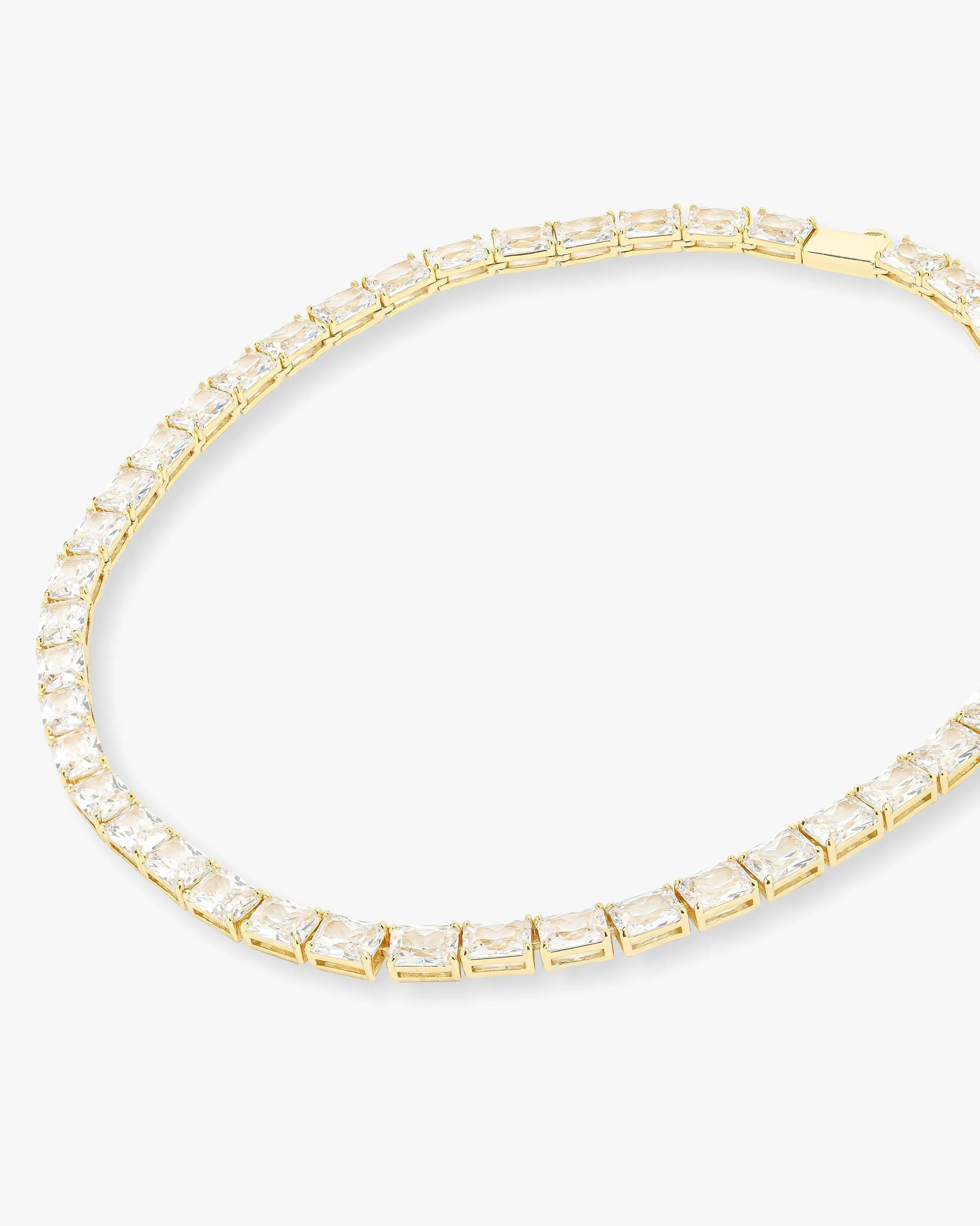 Grand Slam Tennis Necklace 16" - Gold|White Diamondettes