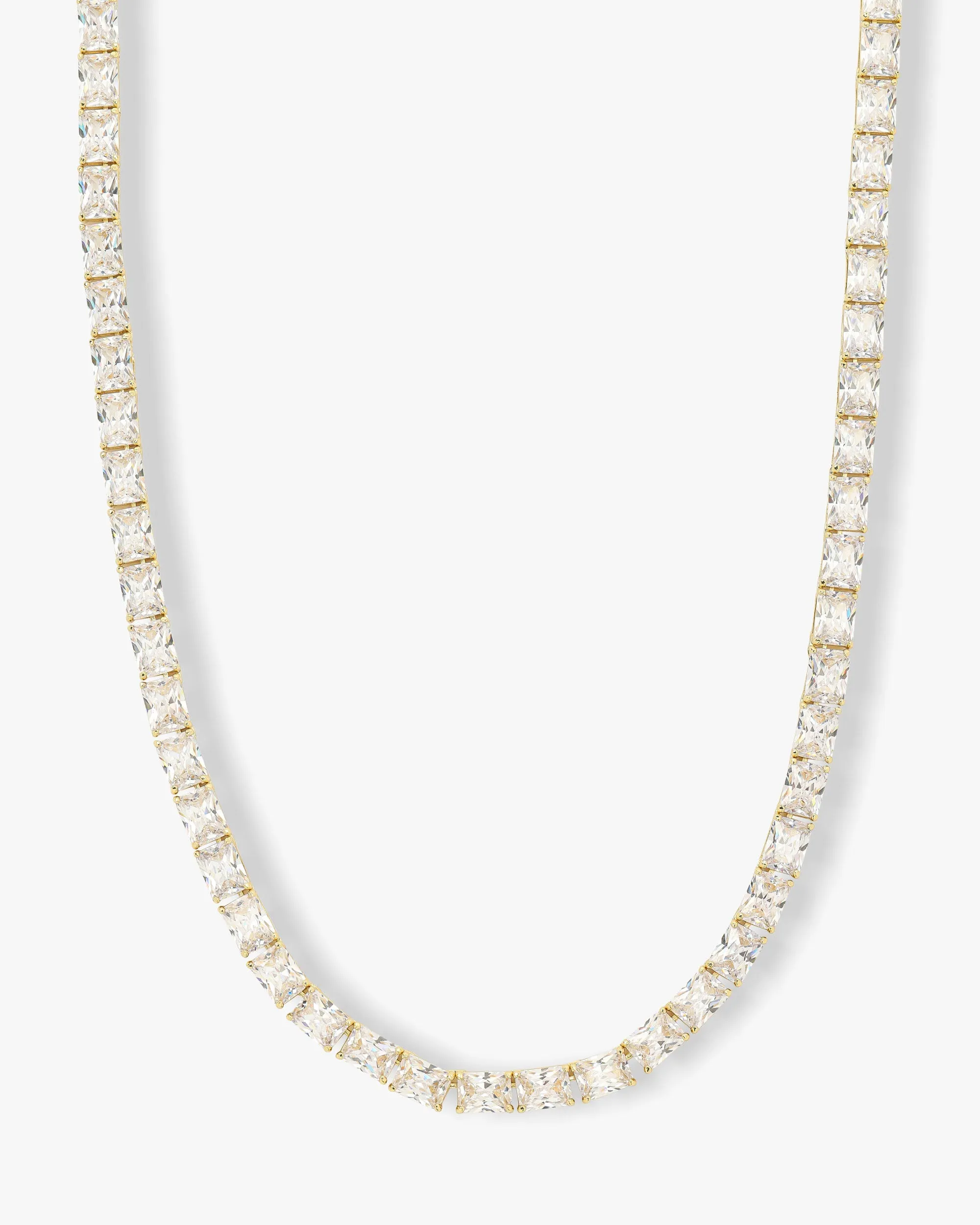 Grand Slam Tennis Necklace 18" - Gold|White Diamondettes