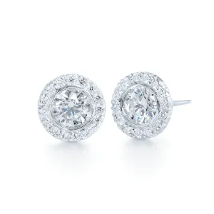 Halo Diamond Stud Earrings