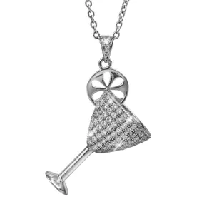 Happy Hour Rhodium Pendant